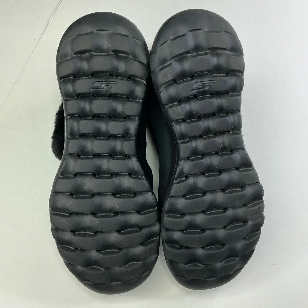 Skechers Black On-The-Go Joy Boots Kids Size 7 Suede Faux Fur 15501SA